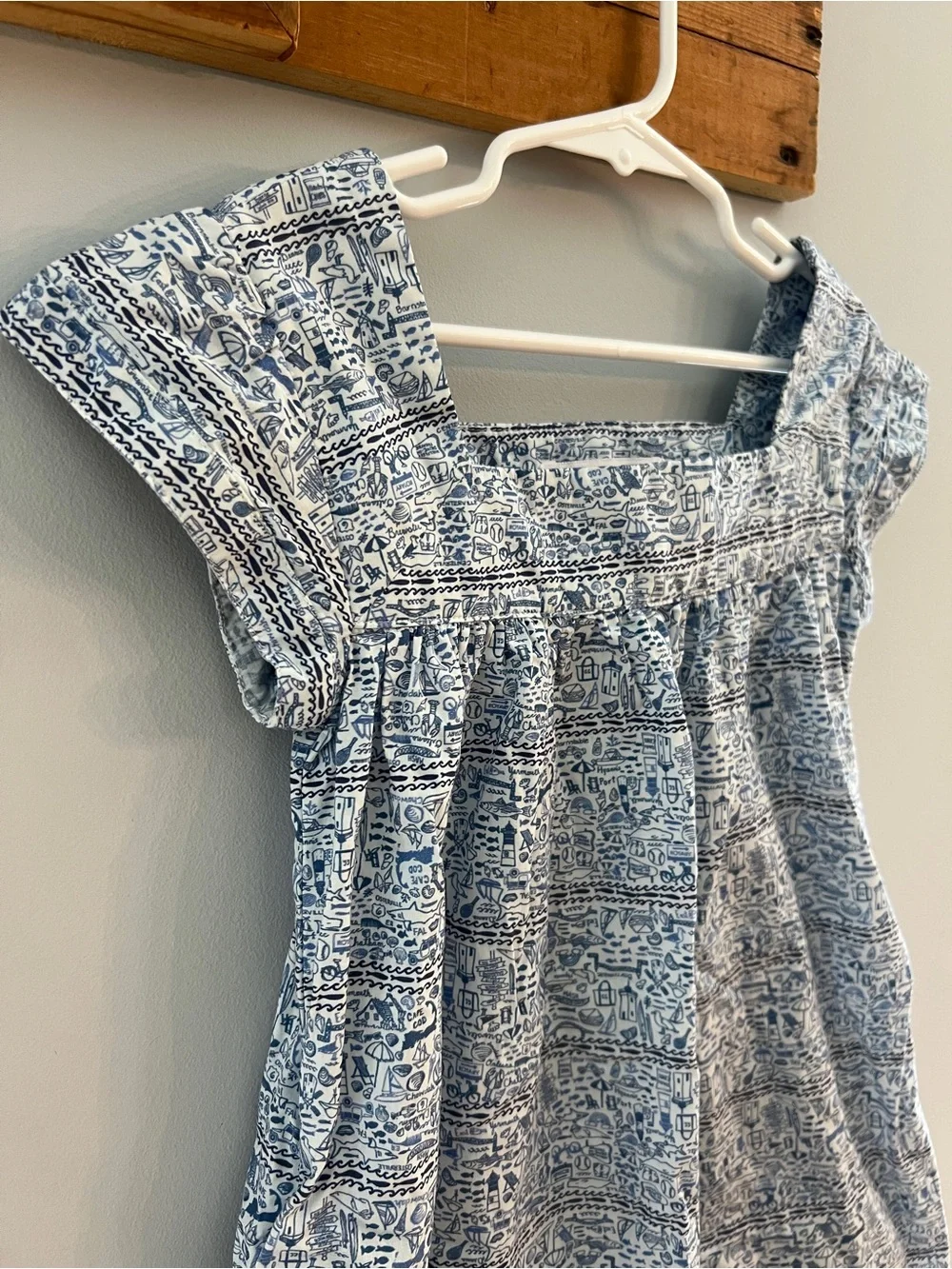Joy Street Cape Cod Print Navybleu Girls Dress Pockets Coastal Preppy Size 3